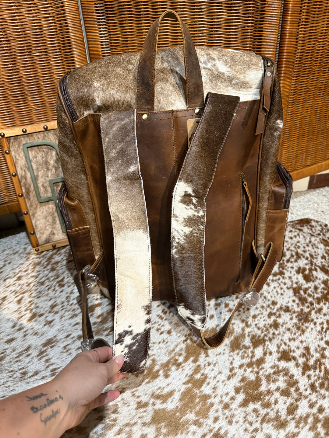 Evangeline Cowhide Backpack #56