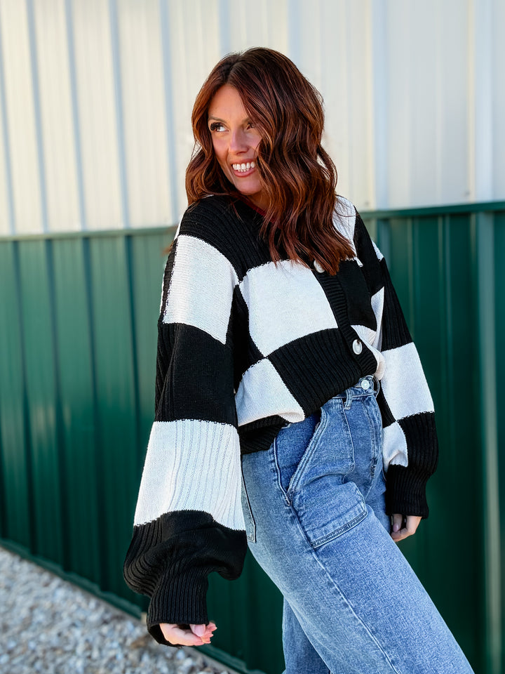 Oliver Check Cardigan