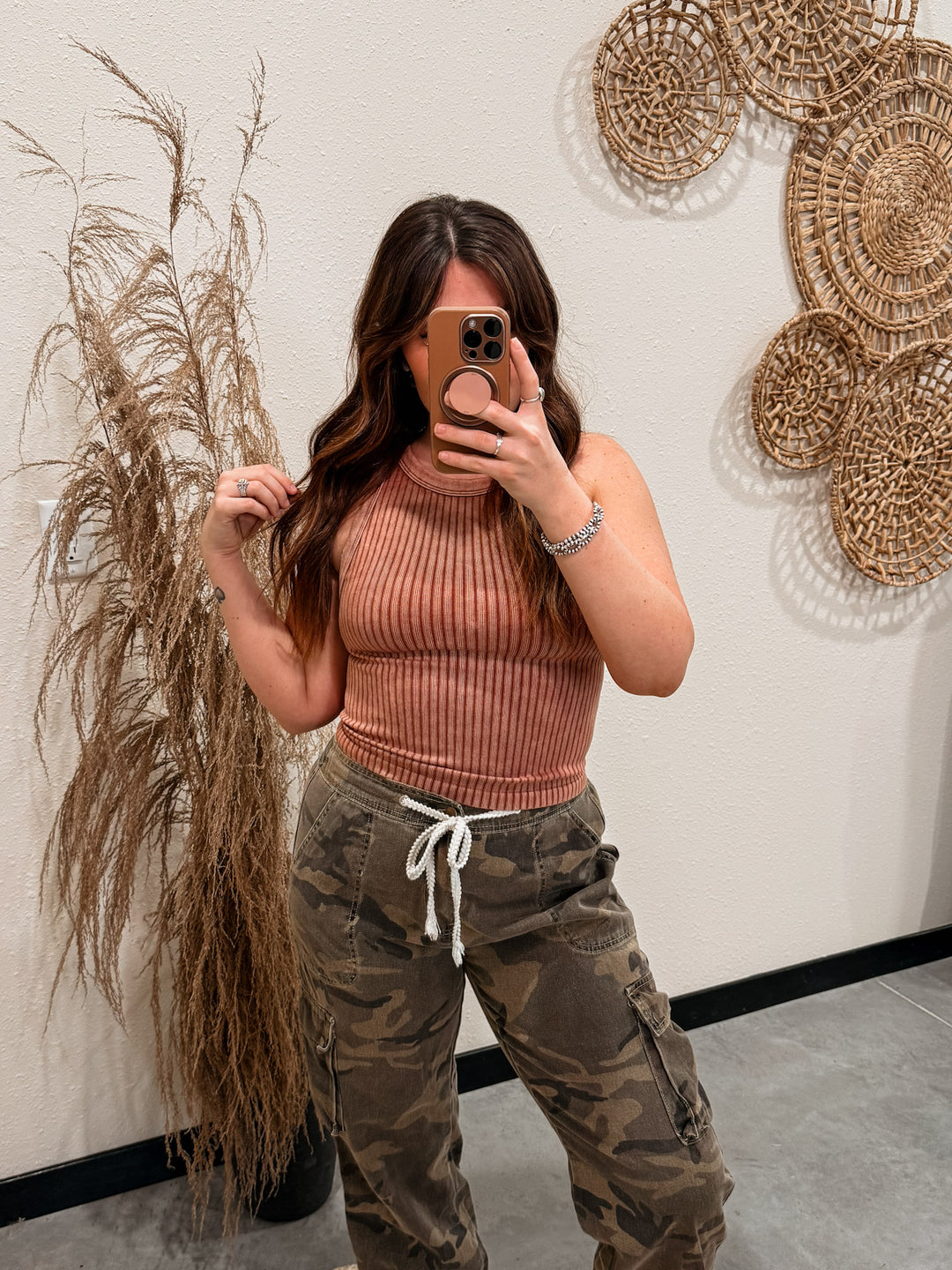 Core Ribbed Tank: Deep Camel