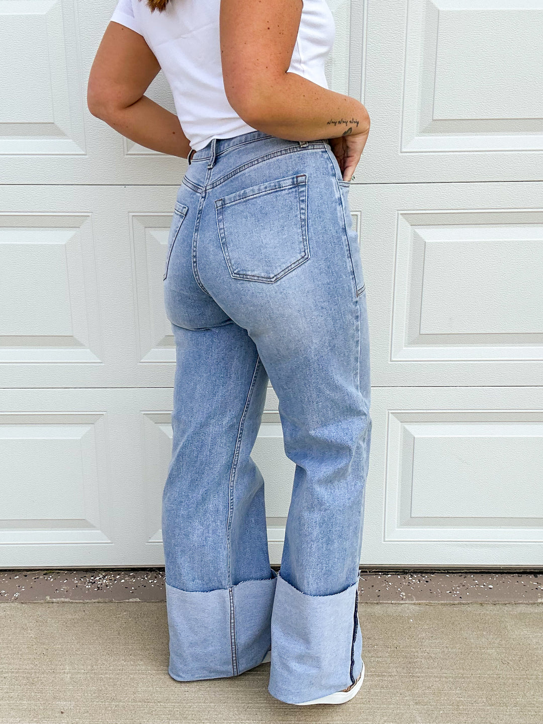 Wyatt Cuffed Wide Leg Jean