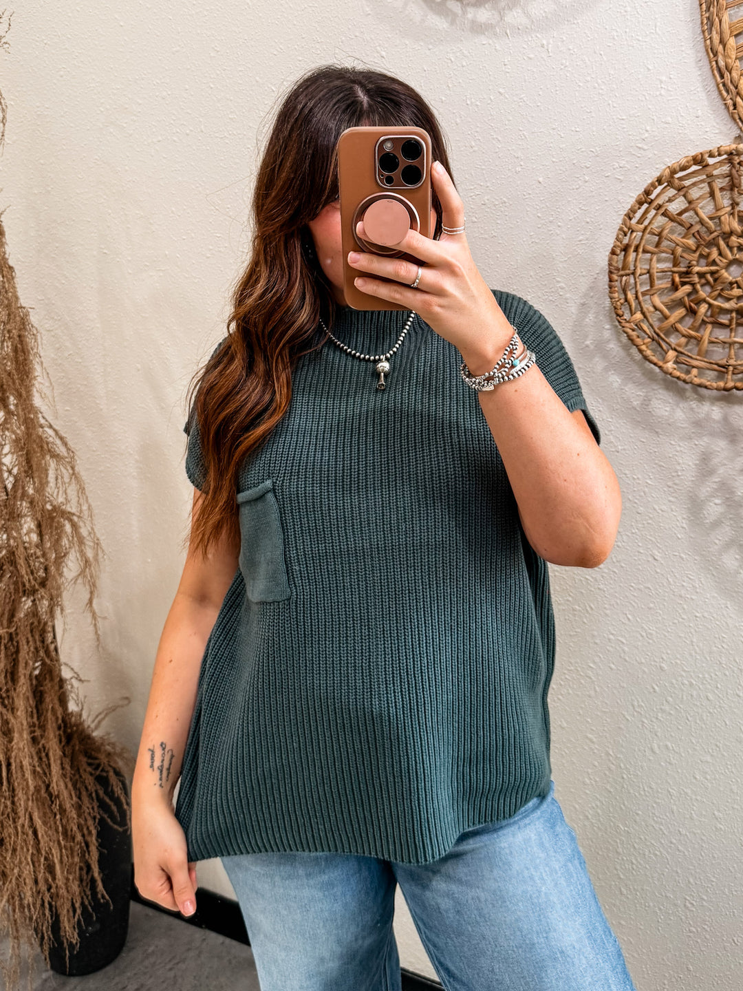 Sedona Knit Vest: Ash Jade
