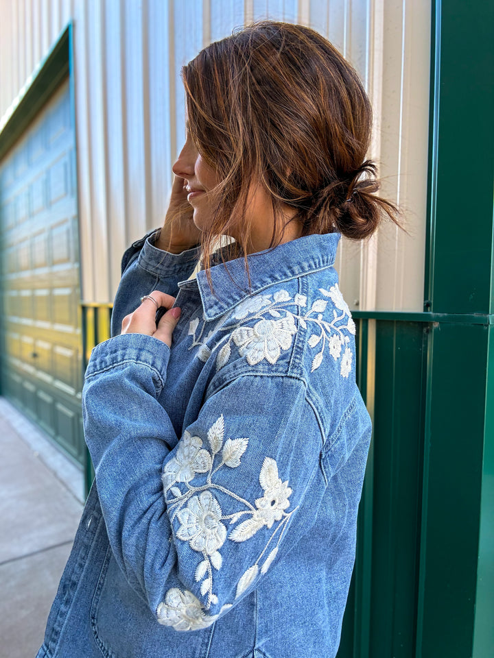 Mima Made Floral Denim Jacket