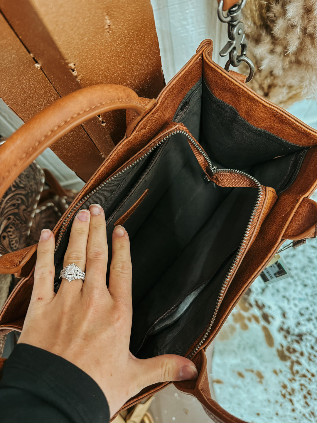 Sterling Tooled Tote Purse