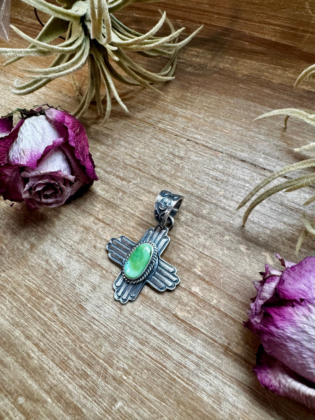 Zia Sonoran Gold Turquoise Pendant – K. Billah – Fits 8mm