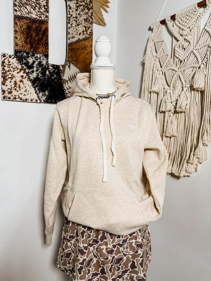 Ariat Logo Hoodie: Oatmeal
