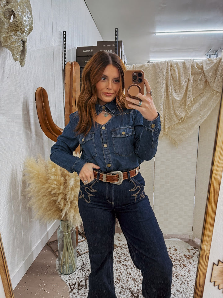 Casey James Keyhole Denim Top