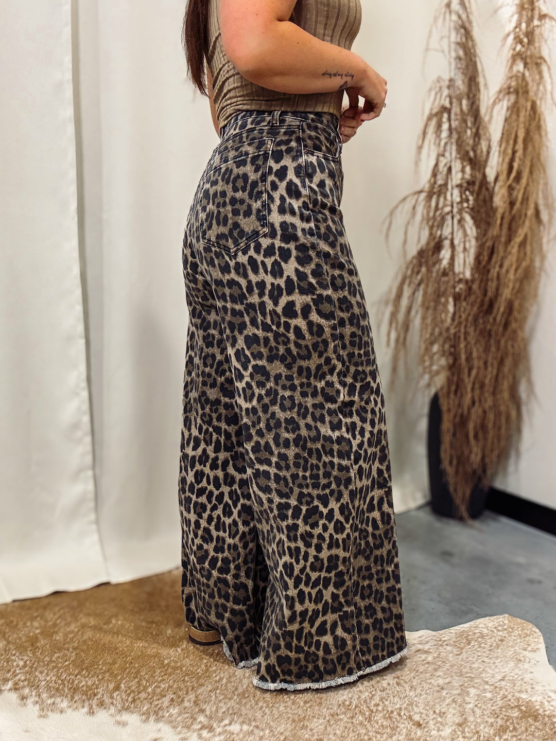 Saige: Cheetah Girl Wide Leg Jean