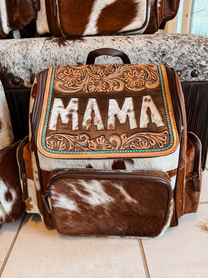 MAMA Cowhide Inlay Backpack