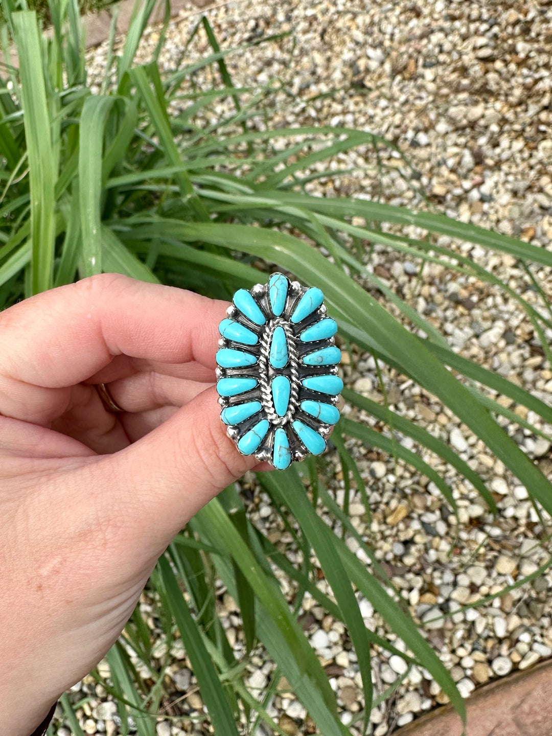 Long Beach Turquoise Cluster Ring