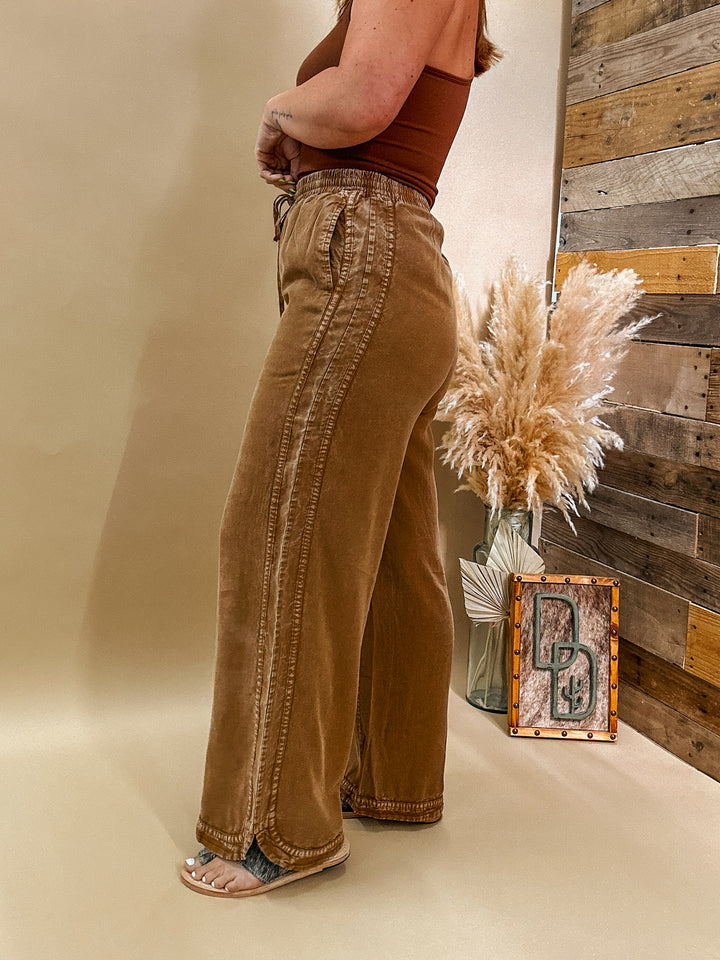 Twill Lounge Pant: Camel