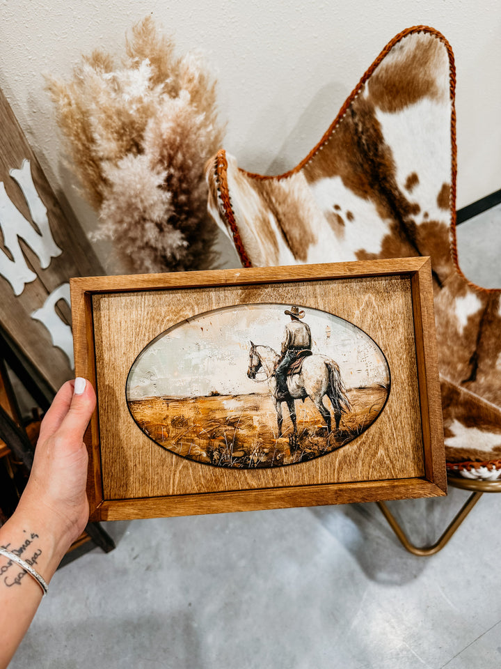 White Horse Box Framed Art
