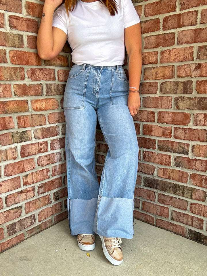 Wyatt Cuffed Wide Leg Jean