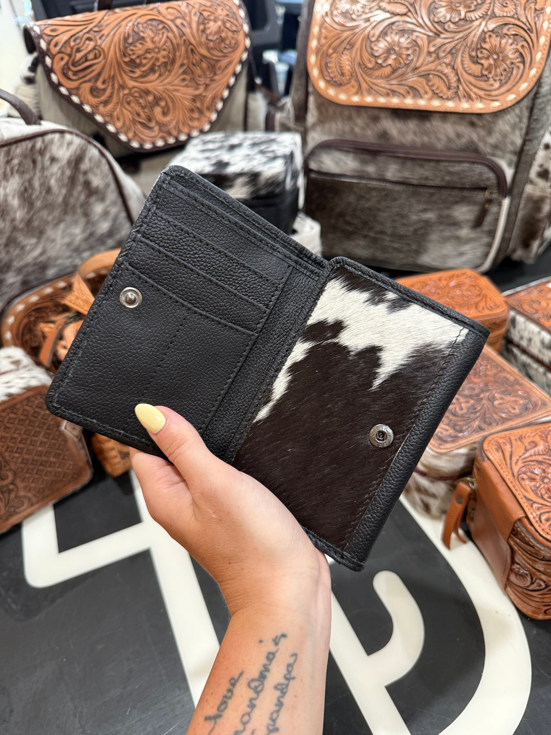 Check Tooled Trifold Wallet
