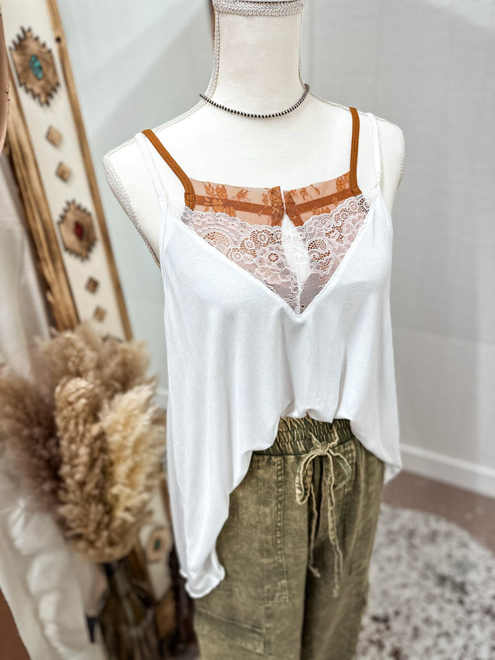 POL Lace Cami: Ivory