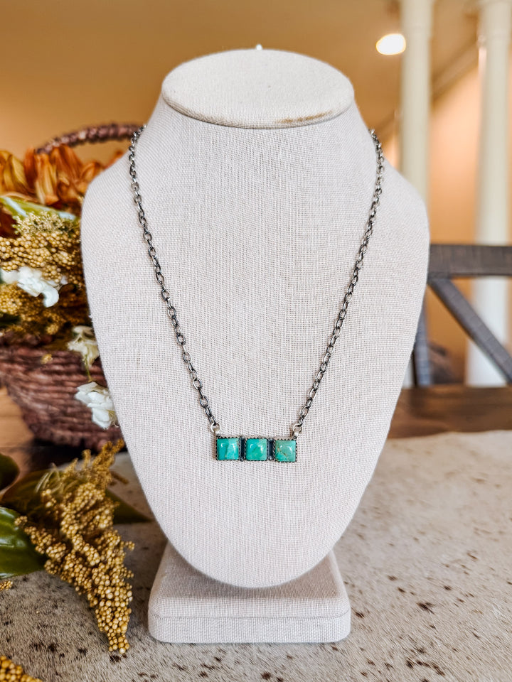 Square Bar Kingman Necklace