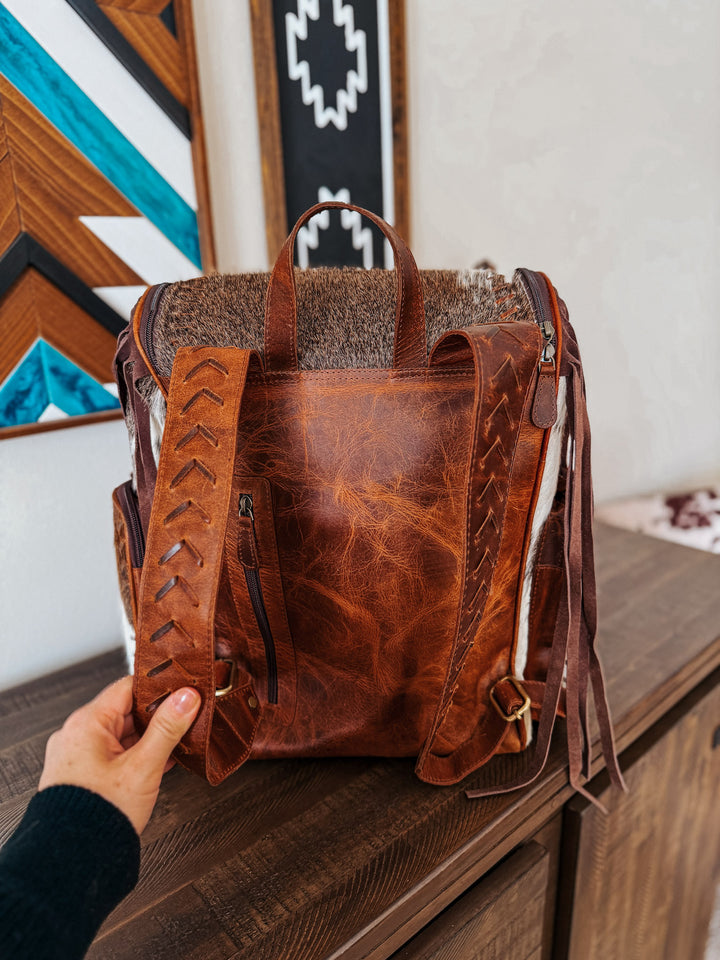 Fringed Out Cowhide Backpack #4
