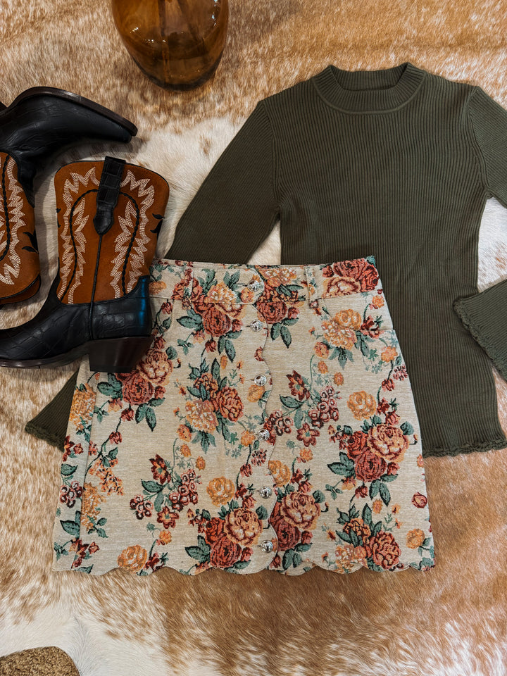 Thrifted Scalloped Skirt