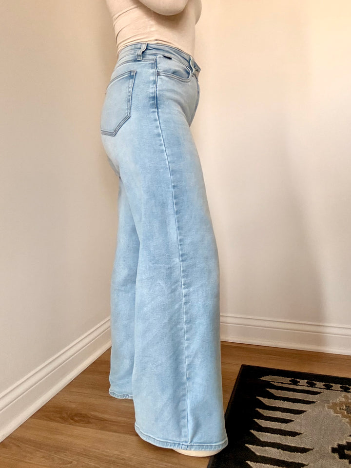 Cello: Evermore Wide Leg Jeans - Light Wash