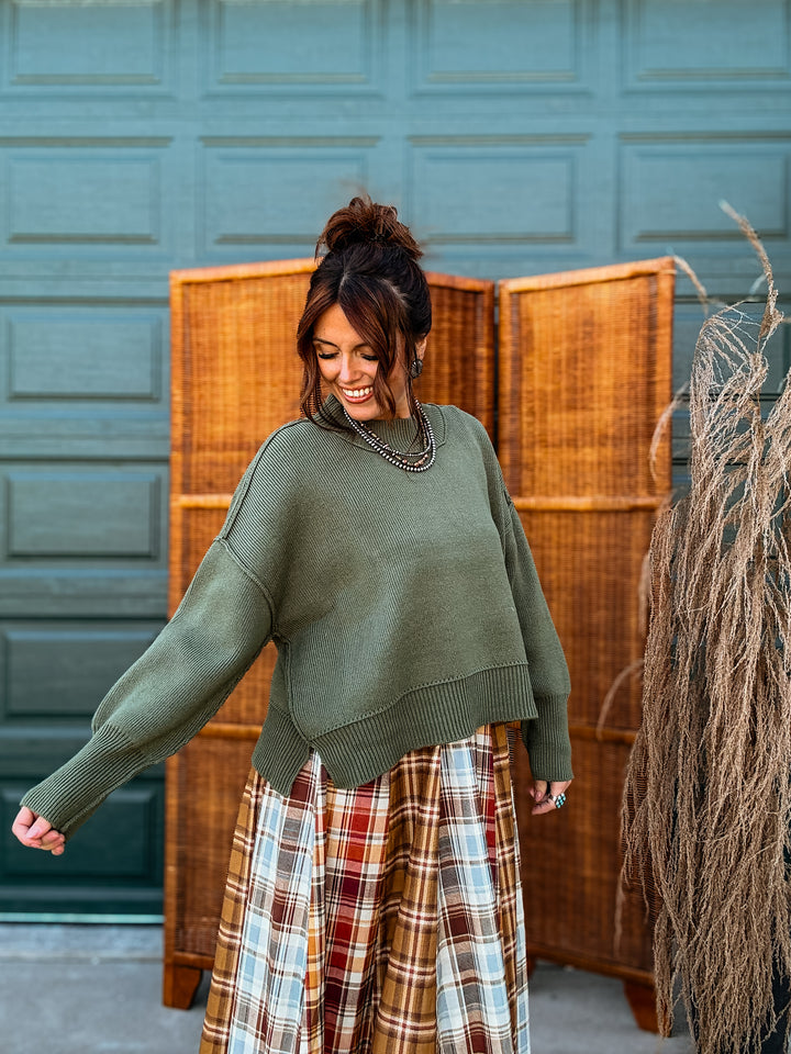 Extra Olive Knit Sweater