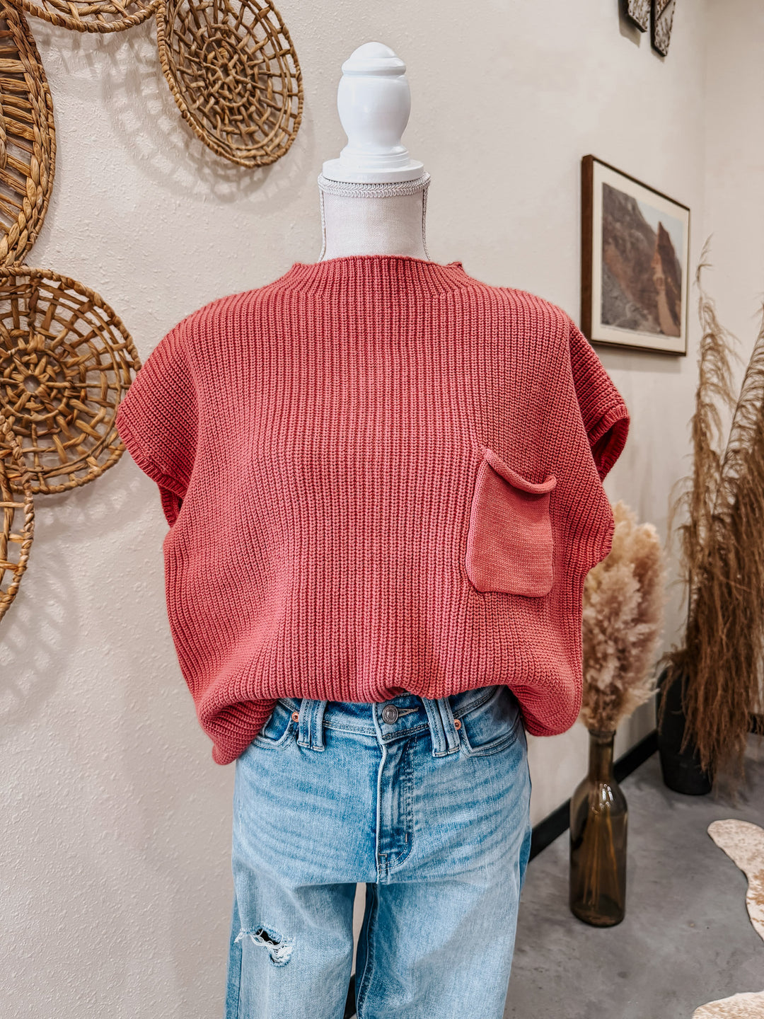 Sedona Knit Vest: Desert Rose