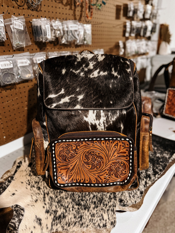 Evangeline Cowhide Backpack