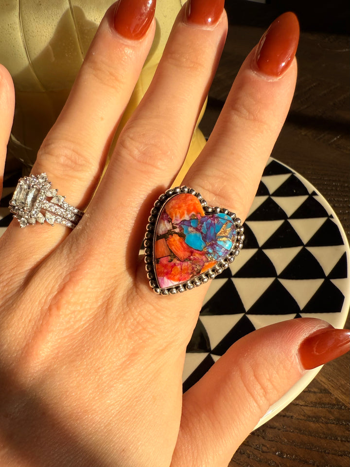 Heart Breaker Adjustable Ring: Dahlia #2