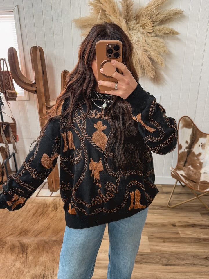 Copper Cowboy Reversible Sweater