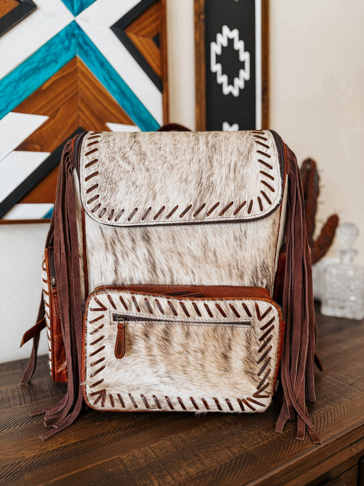Fringed Out Cowhide Backpack #1