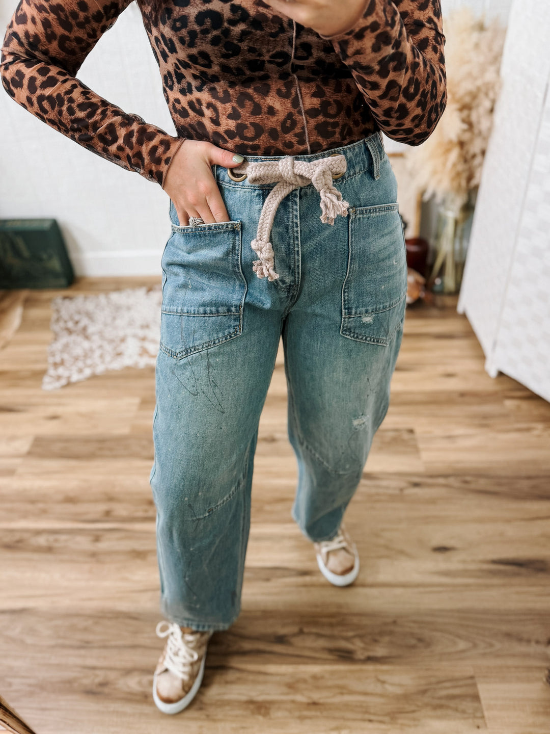 Braided Barrel Jeans