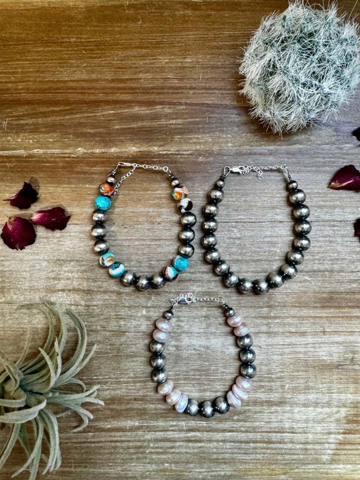 Silver Pearl Bracelet - 10 mm