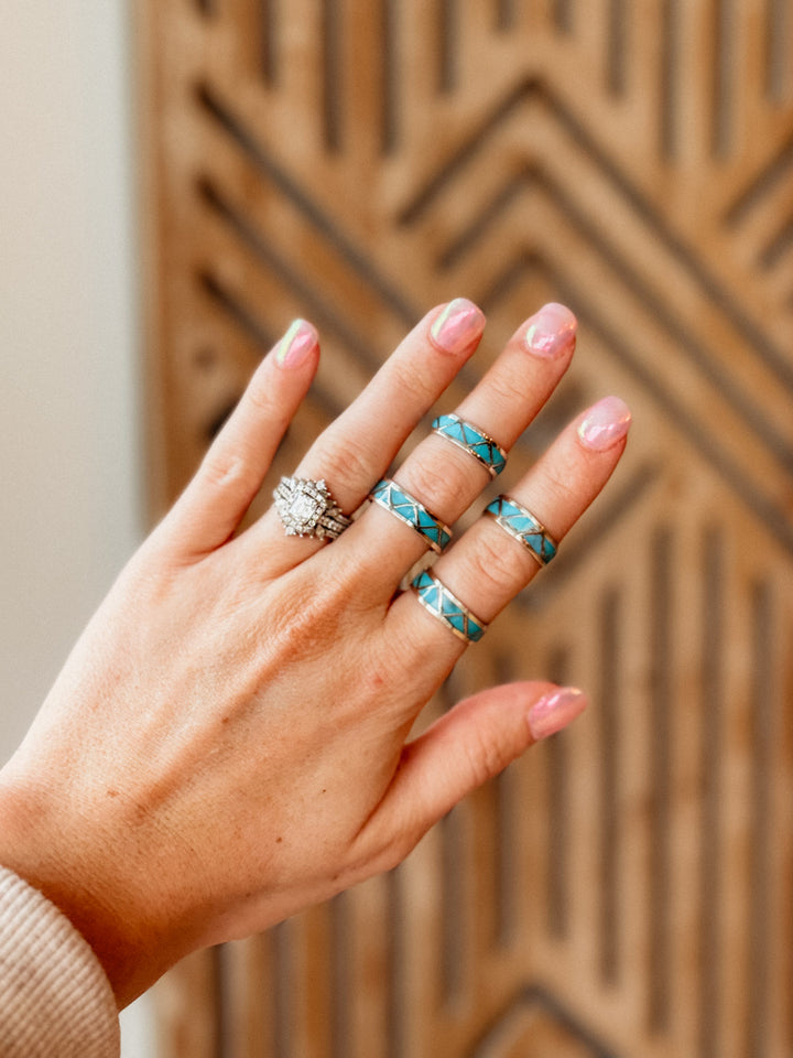 Turquoise Inlay Infinity Ring