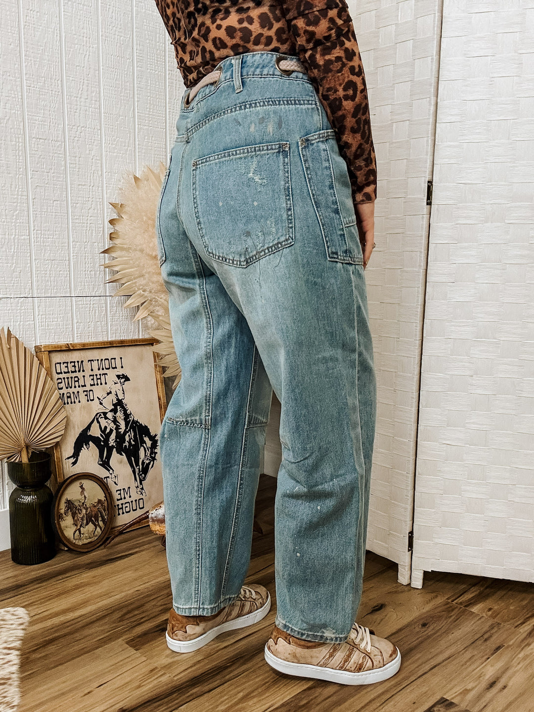 Braided Barrel Jeans