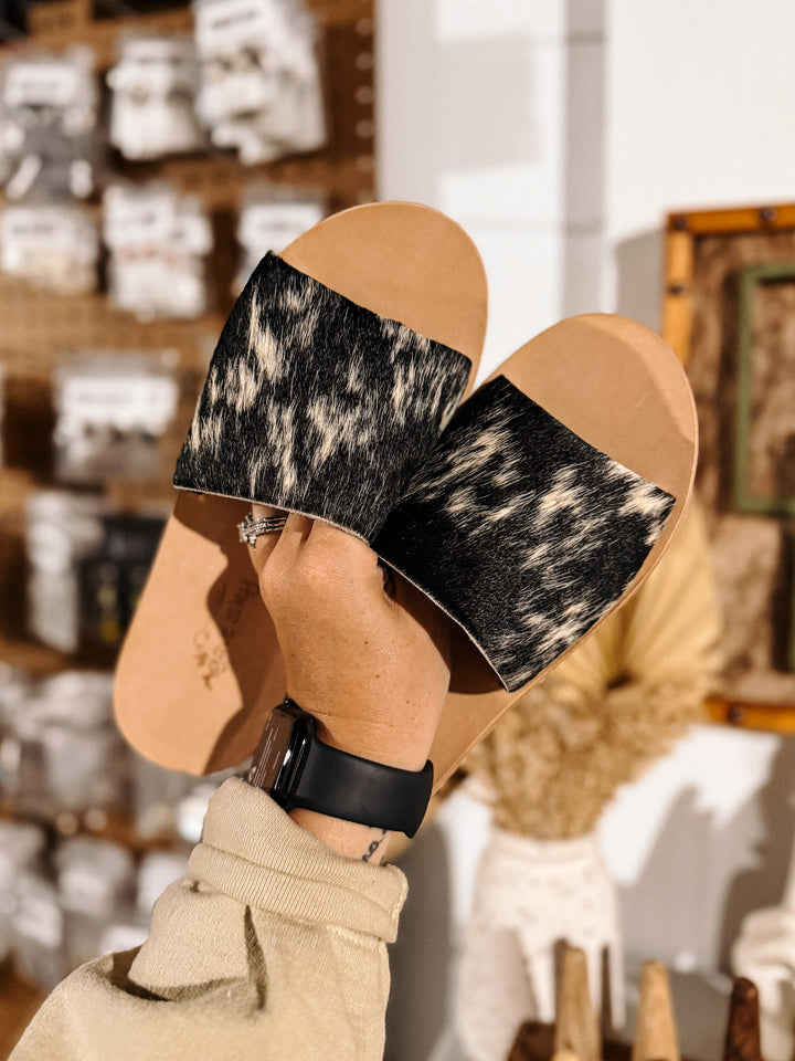 Agave Sky Cowhide Slide Sandals - Size 7 #3