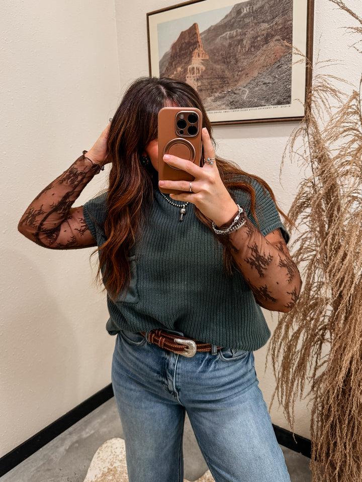Mischief Lace Top: Brown