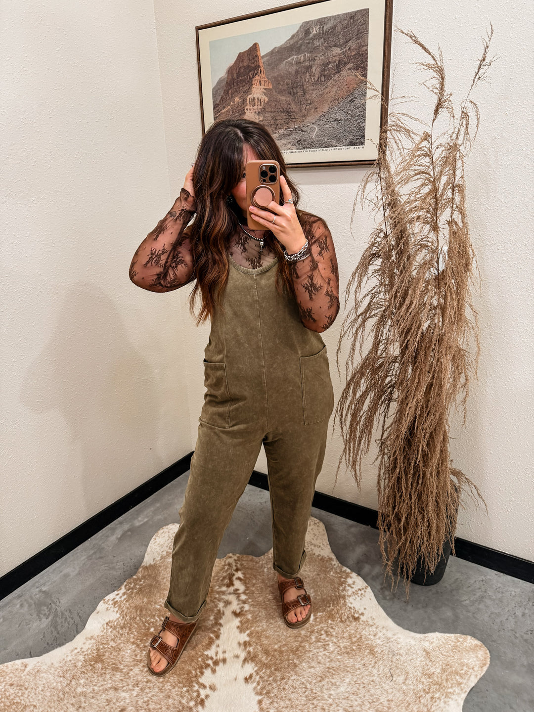 Mineral Wash Overall: Dark Olive
