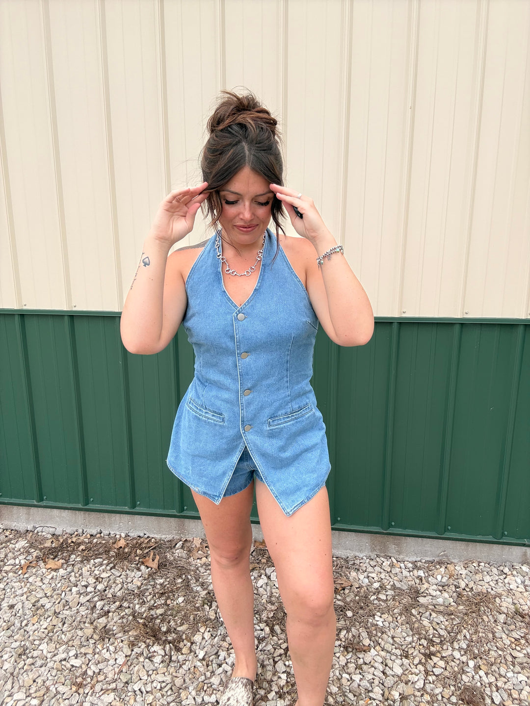 Delilah Denim Romper
