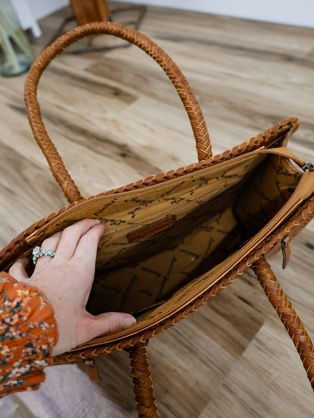 Clyde Roped Mini Briefcase Tote Bag: Brown