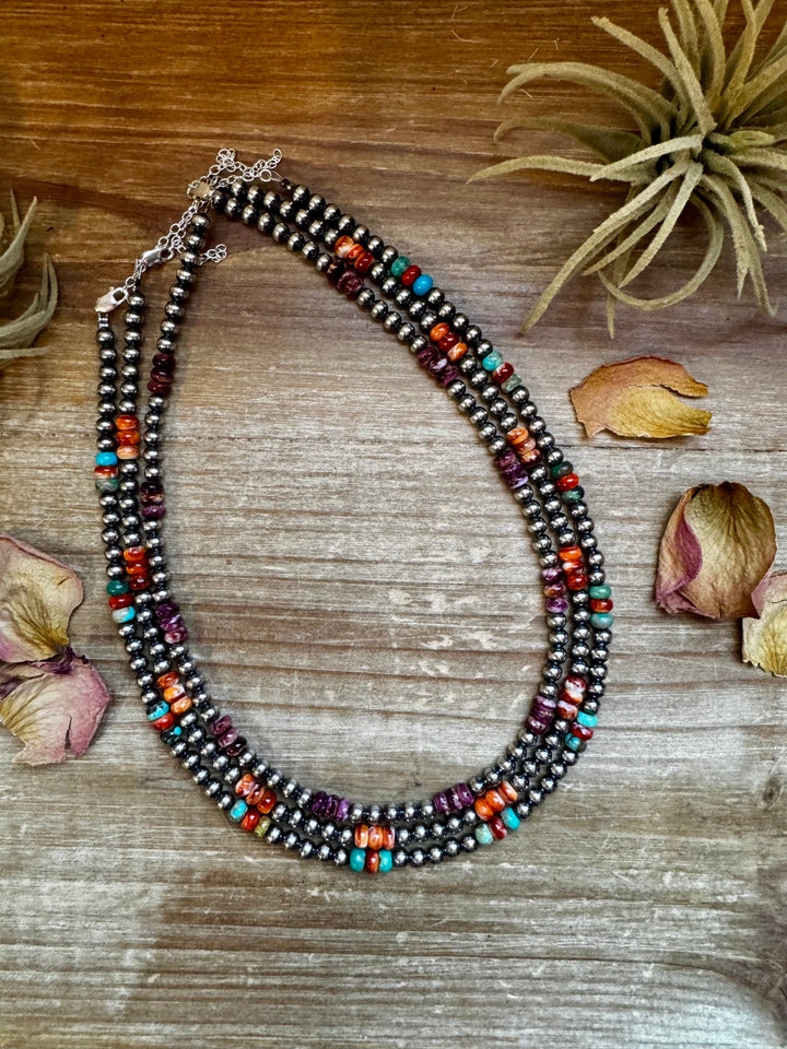 Spiny Oyster & Pearl Necklace - 5mm - 18”