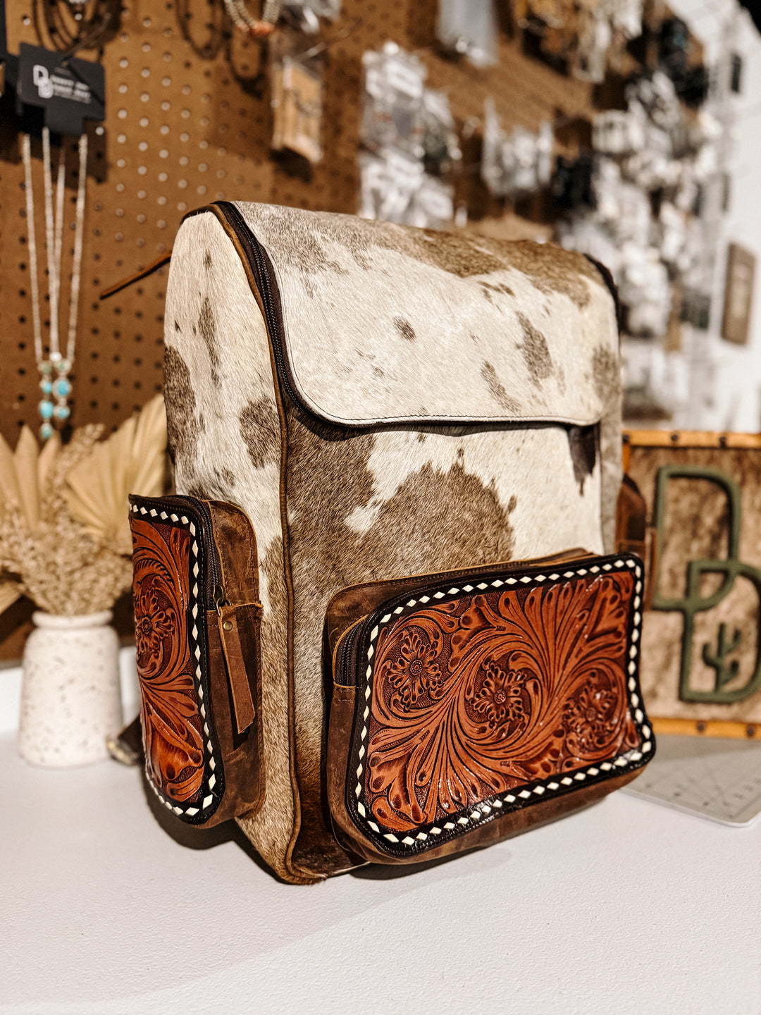 Evangeline Cowhide Backpack