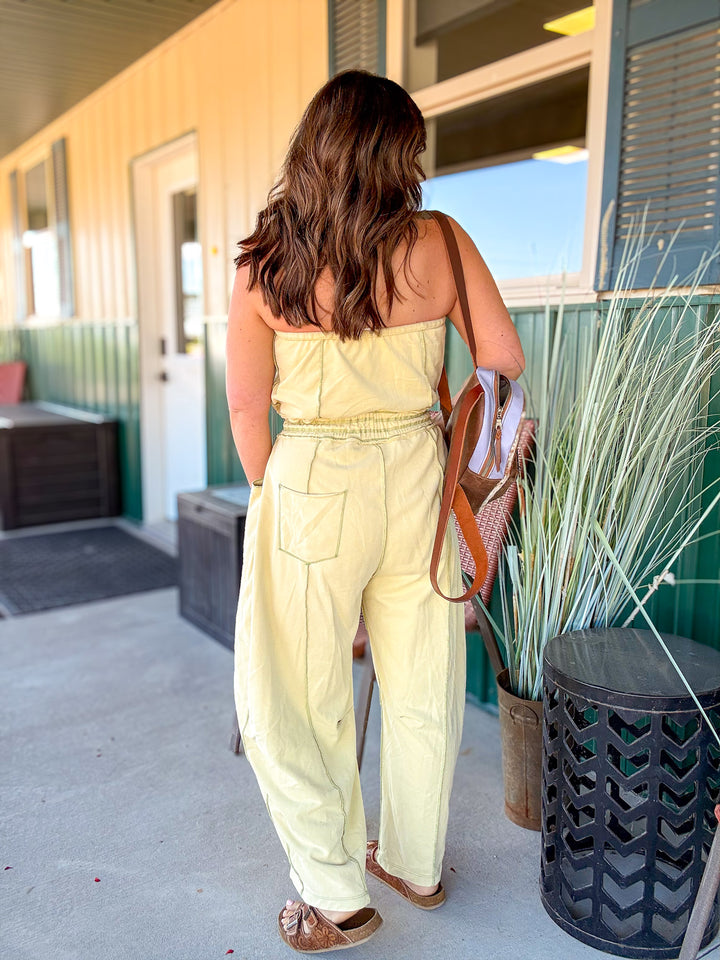 Twisted Lime Barrel Jumpsuit