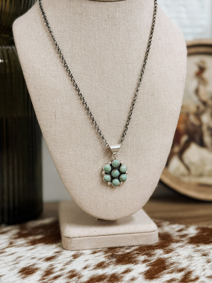 Sea Green Cluster Pendant Necklace