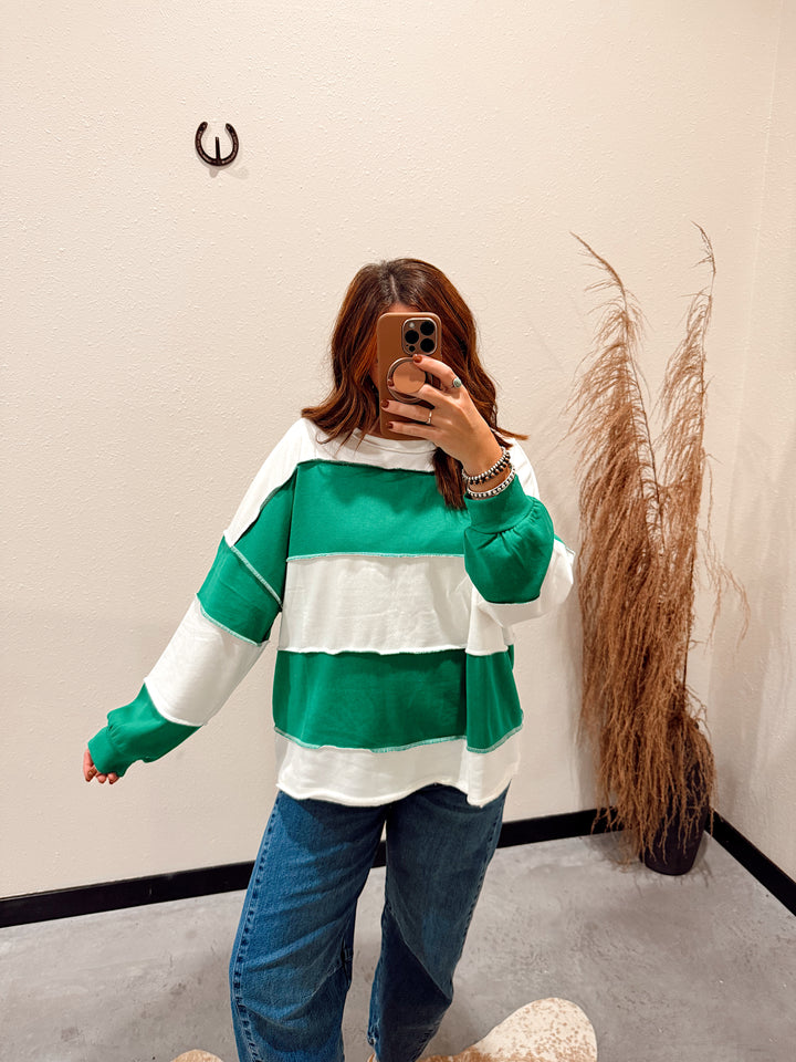 Kelly Green Varsity Pullover