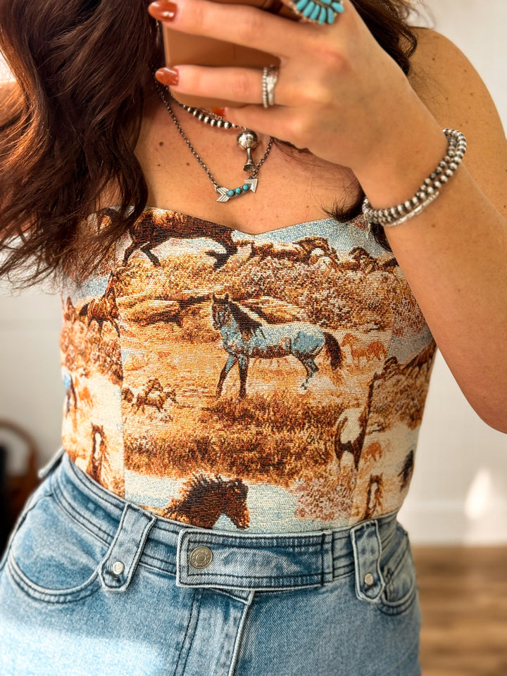 Wild Horses Corset Top