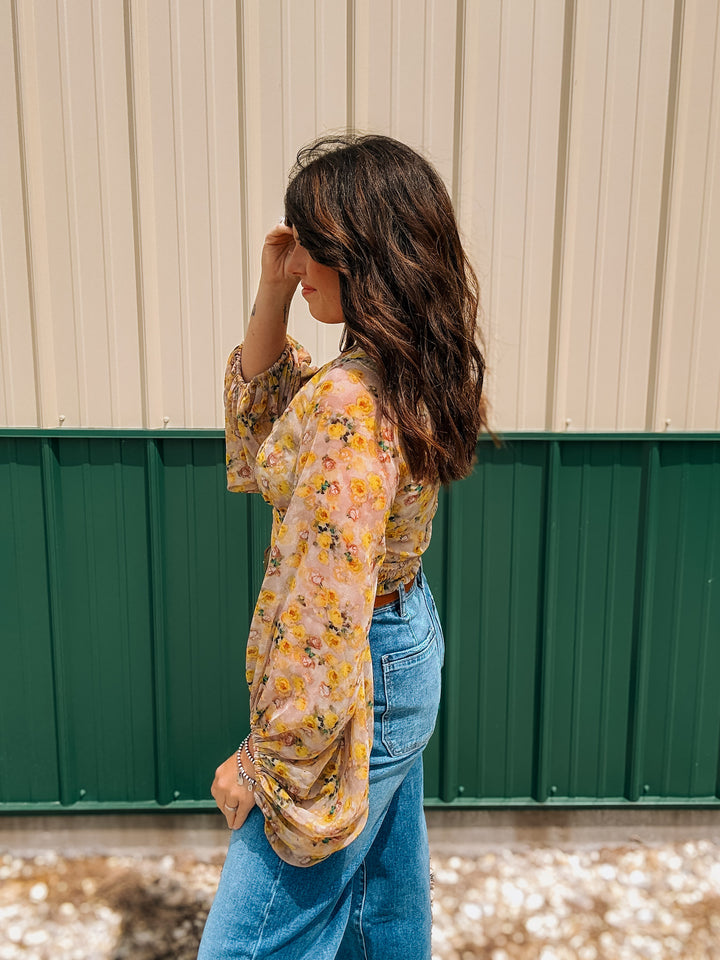 Lola Floral Balloon Sleeve Top