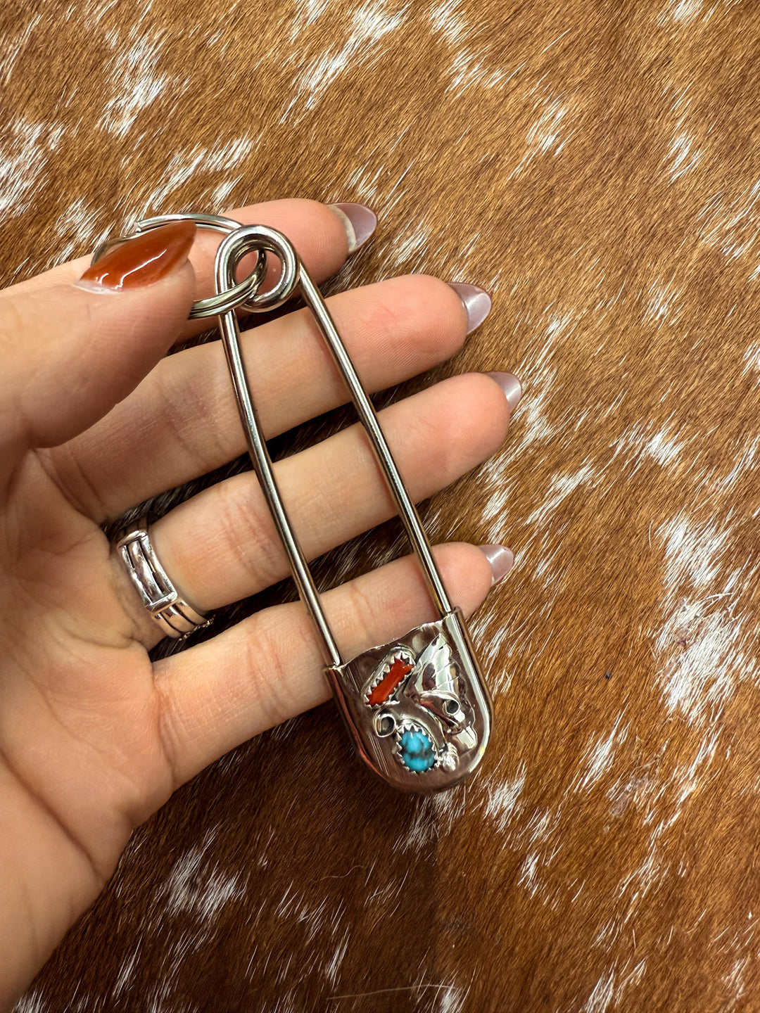 Turquoise Paperclip Keychain