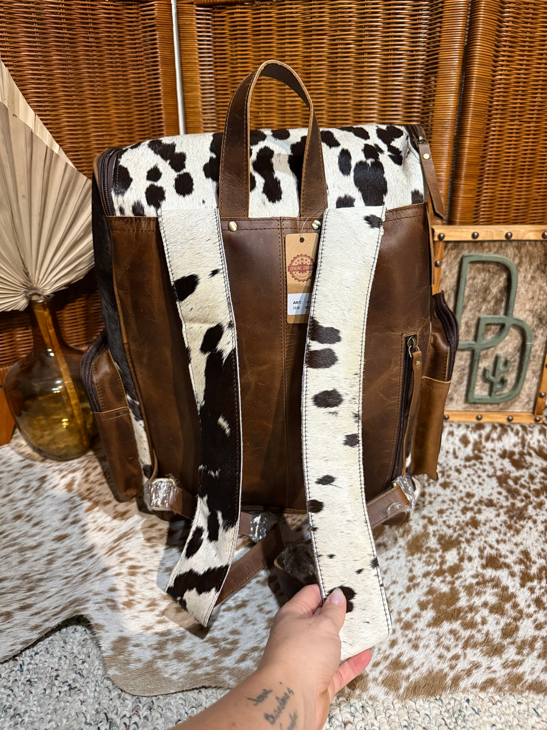 Evangeline Cowhide Backpack #60