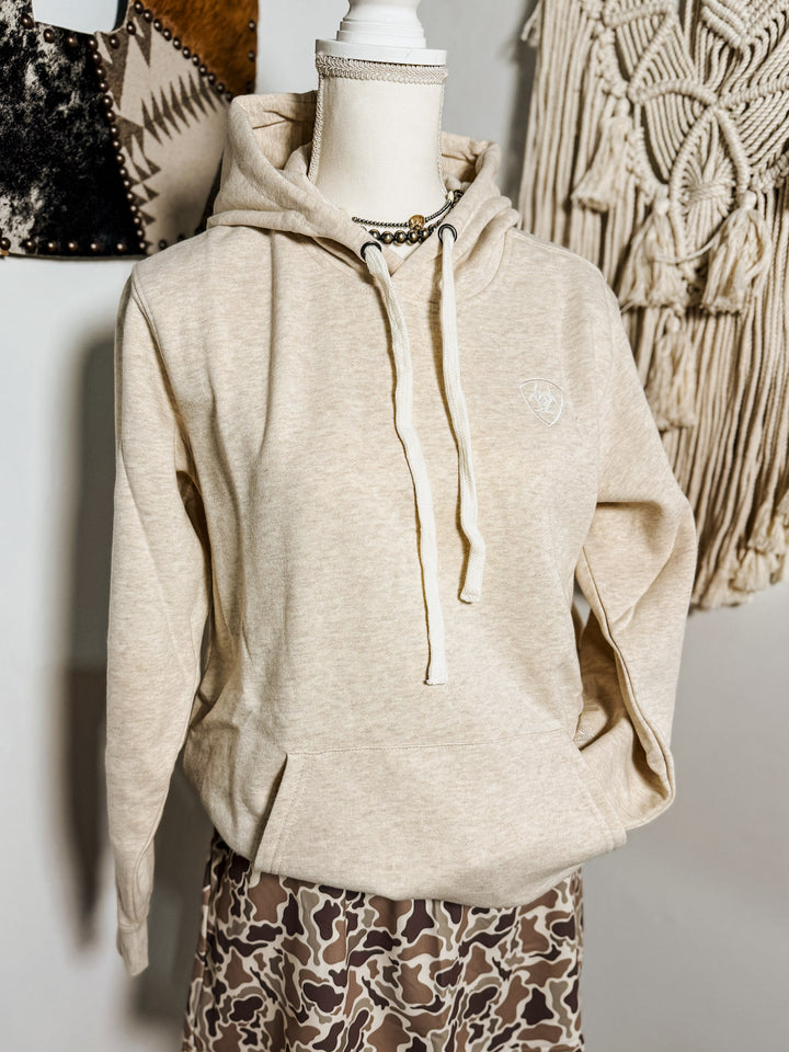 Ariat Logo Hoodie: Oatmeal