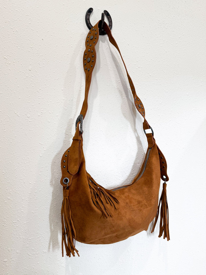 Half Moon Fringe Buckle Hobo Bag