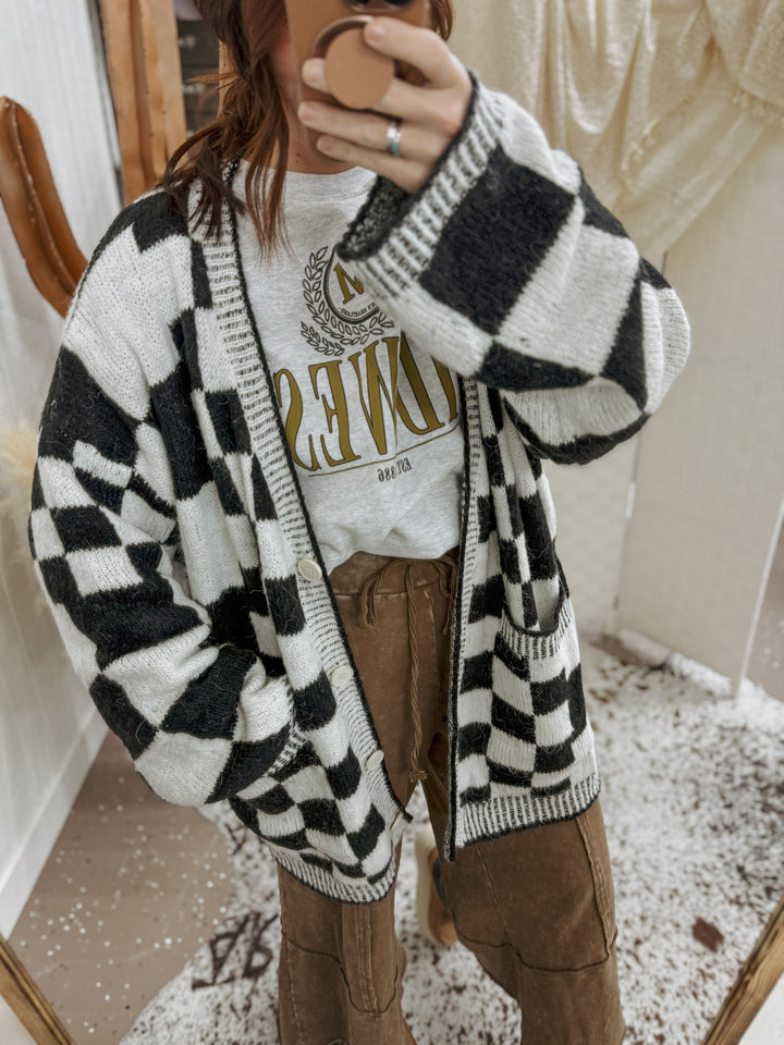 Ollie Checkered Cardigan