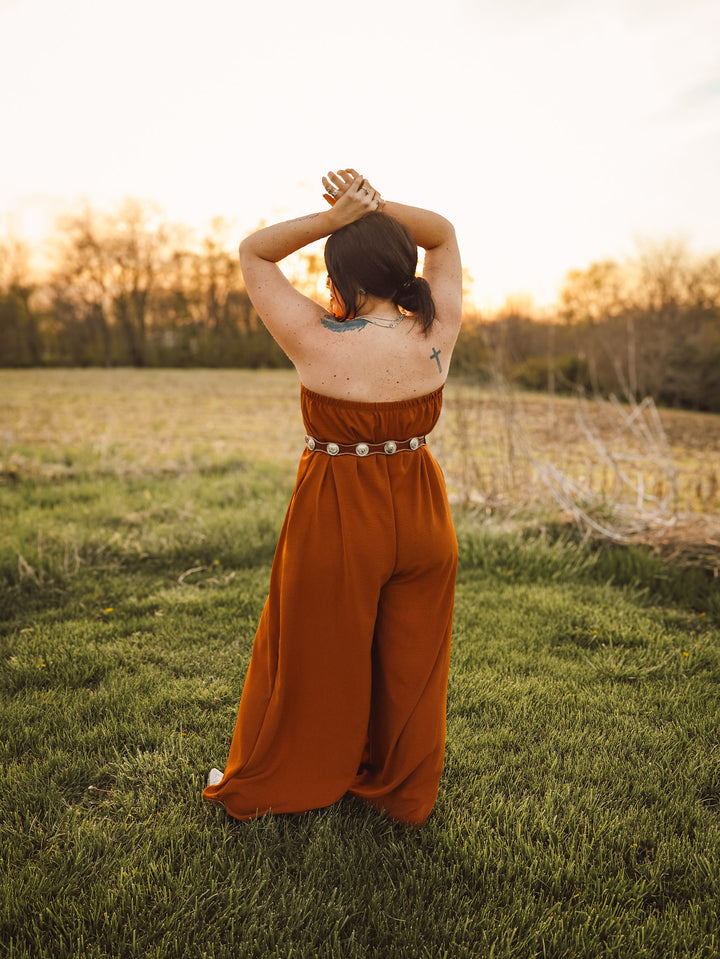 Thrifted Concho Leather Belt